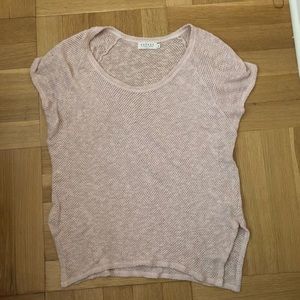 Light pink crochet Velvet sweater Small